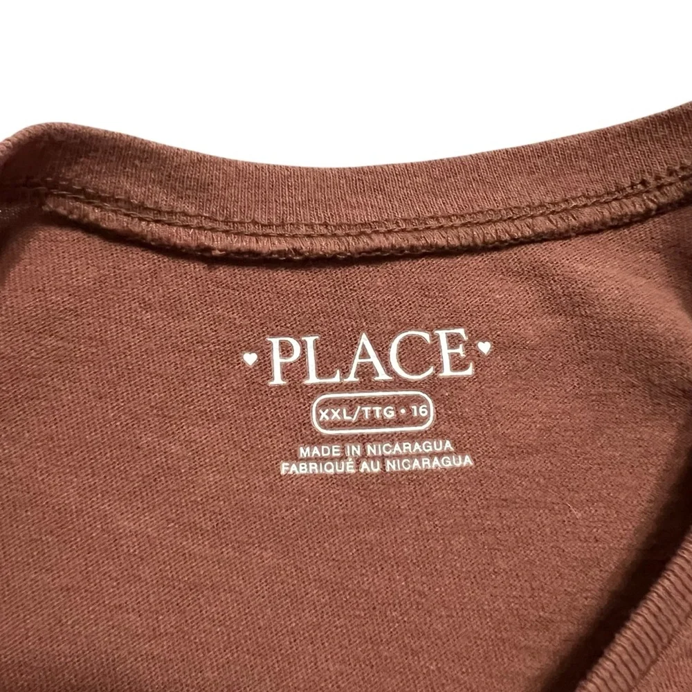 The Children's Place XXL (16) Brown 'Tis The Season Fall Shirt
